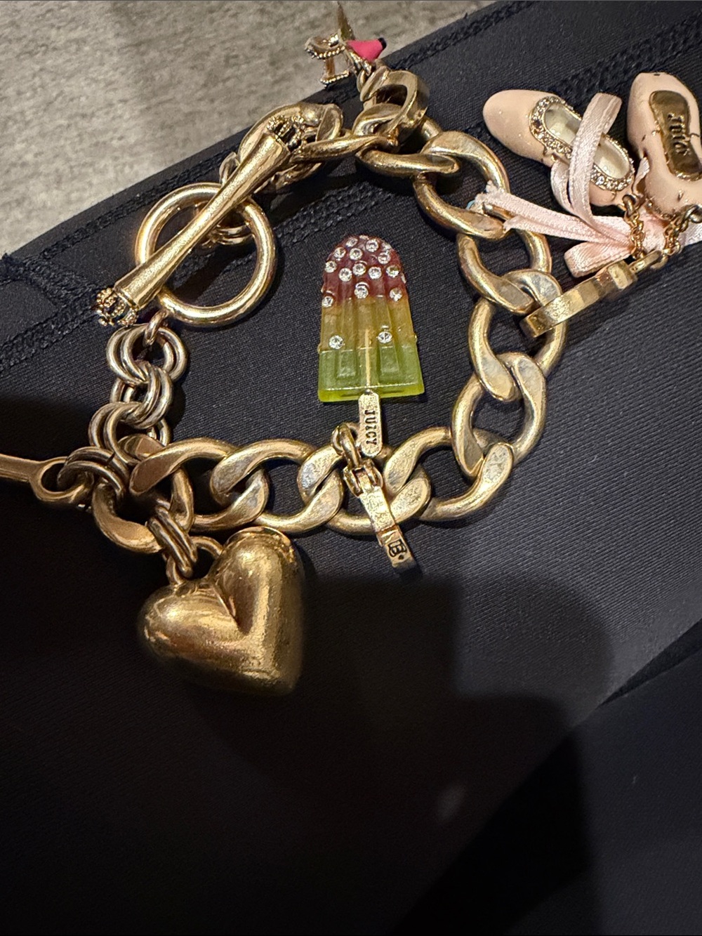 juicy couture  Charm bracelet ballet slippers, sandals and popsicle  Charms